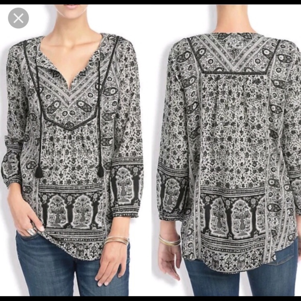 Lucky brand printed tunic